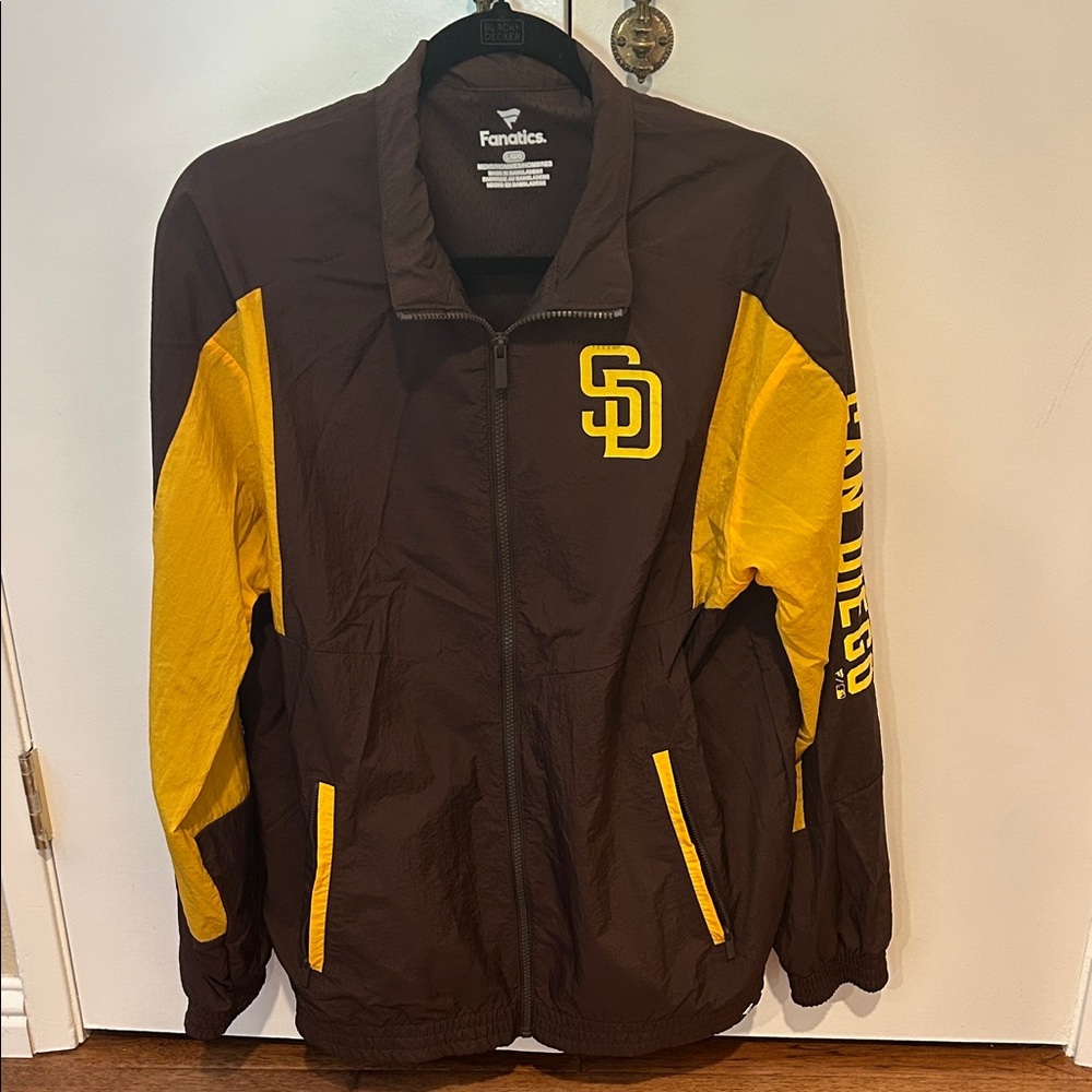 Fanatics San Diego Padres Brown and Yellow Windbreaker